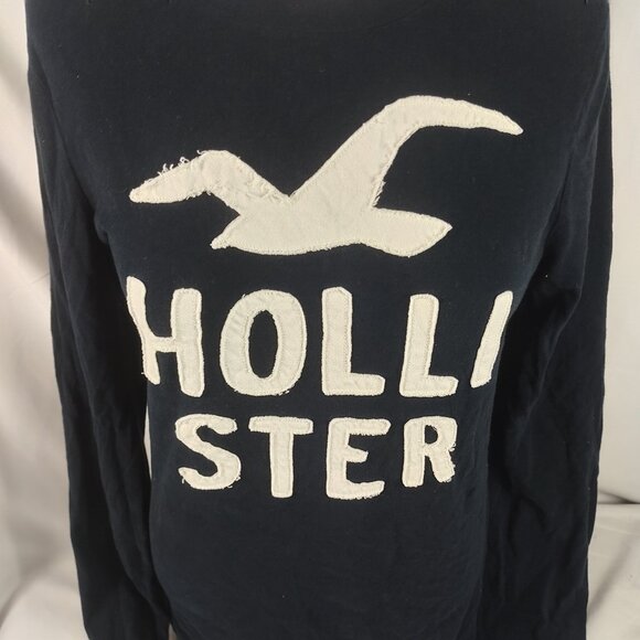 Women's Hollister Blue Long Sleeve Pullover Crew Neck T-Shirt Size Small - Picture 2 of 6